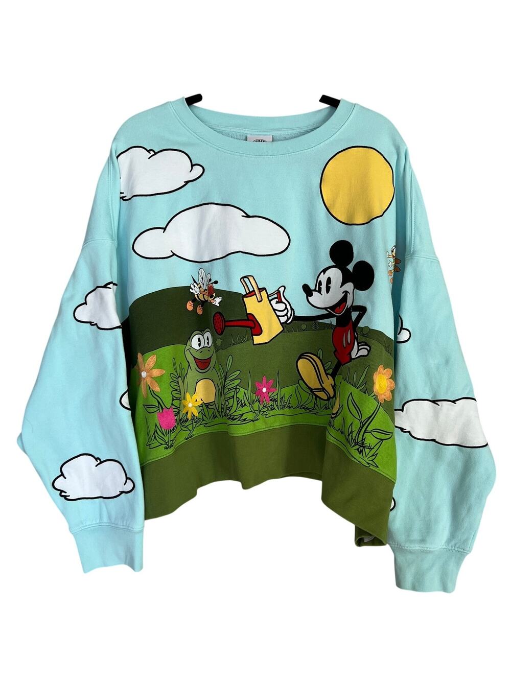 Disney Parks Mickey Garden Collection Cropped Sweatshirt Mickey & Co Women Sz 2X
